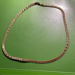 gold tone”I LOVE YOU” necklace-20 inches